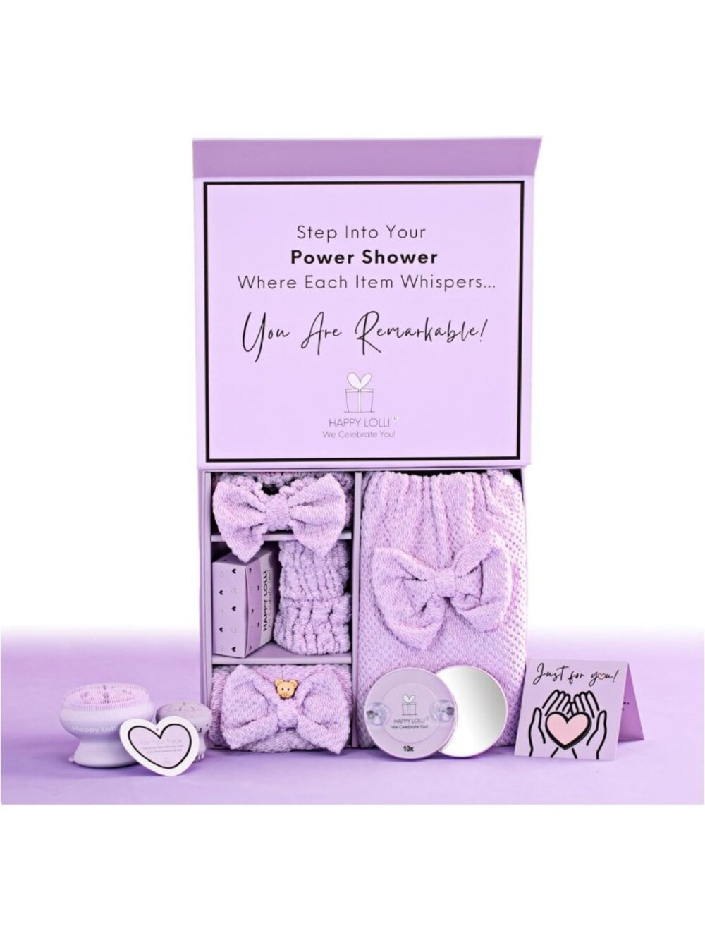 Luxury Power Shower Set - Bath Accessories for Women & Girls, Towel, Headband